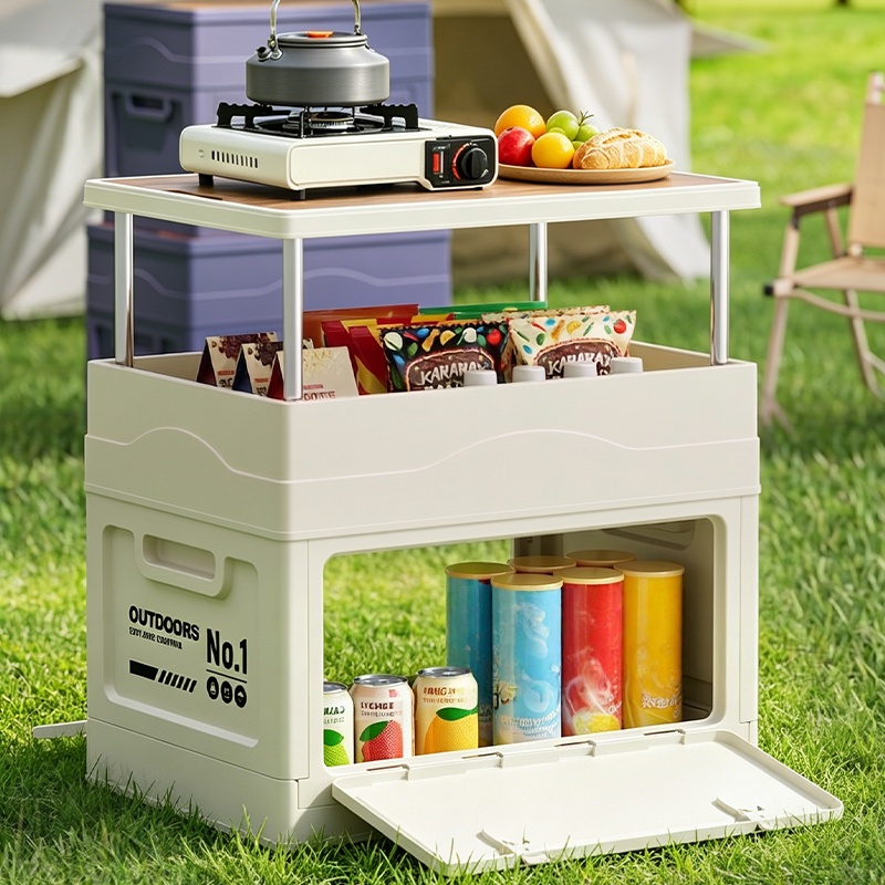 Kids Outdoor Wooden Table - Outdoor camping revenue box, camping wooden