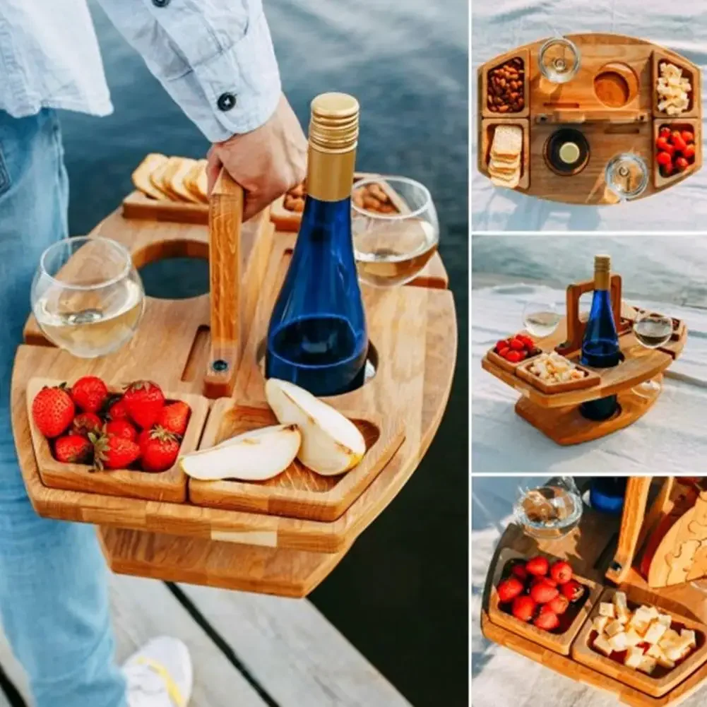Kids Outdoor Wooden Table - Outdoor Folding Wine Table Removable Wine