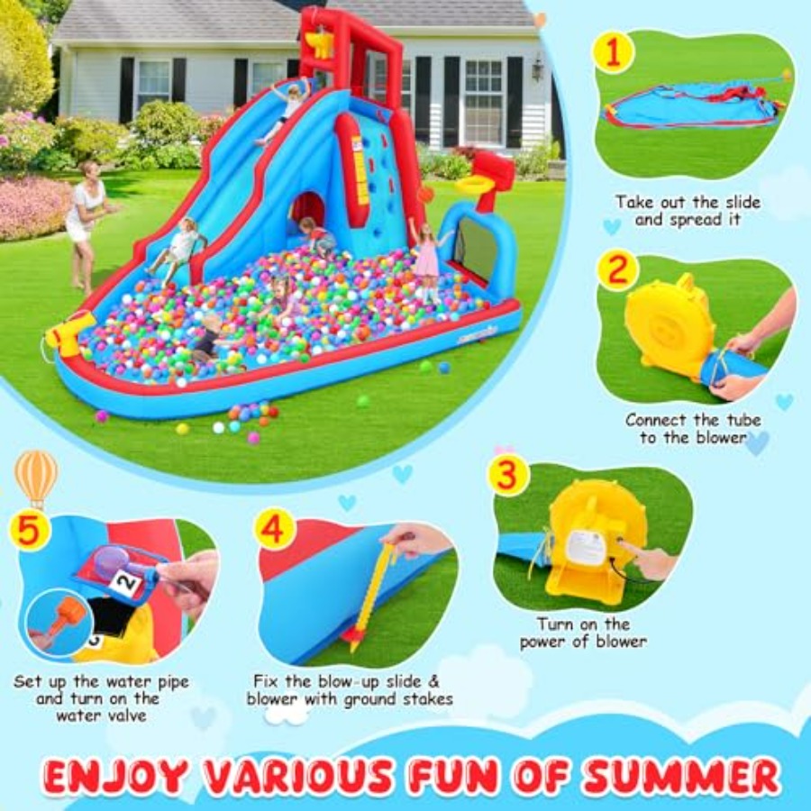 Backyard outdoor water slide i - Kids Outdoor Climbing Wall ulasan dan harga