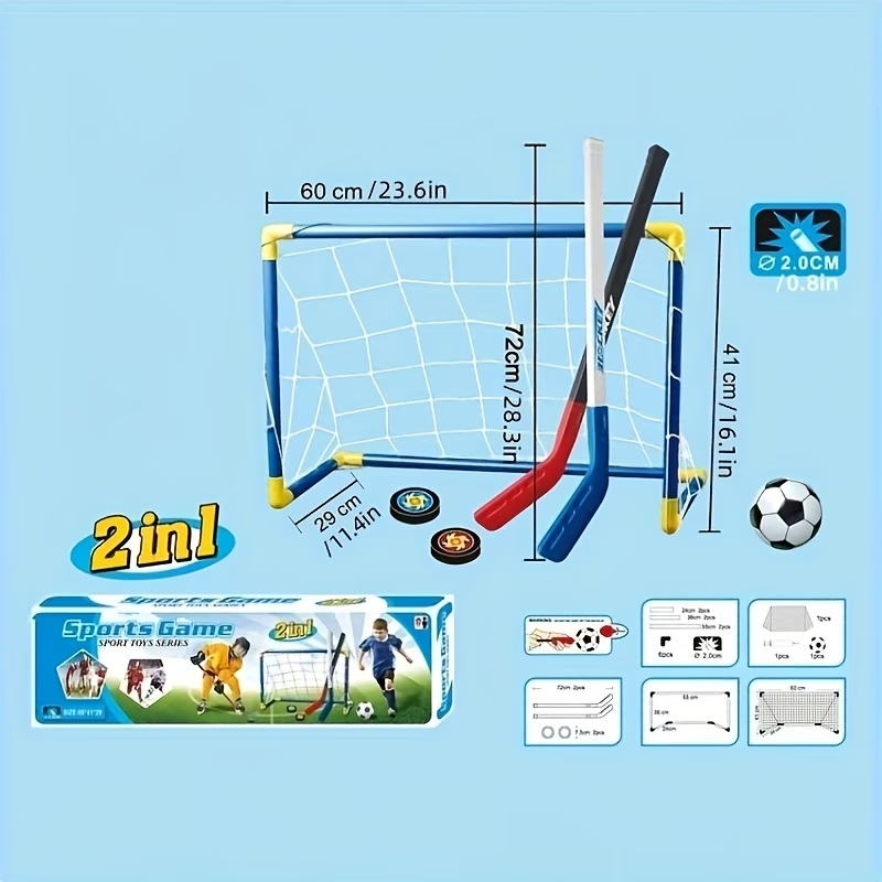 2 in 1 Kids Hockey & Soccer Go - Kids Outdoor Hockey Sticks ulasan dan harga