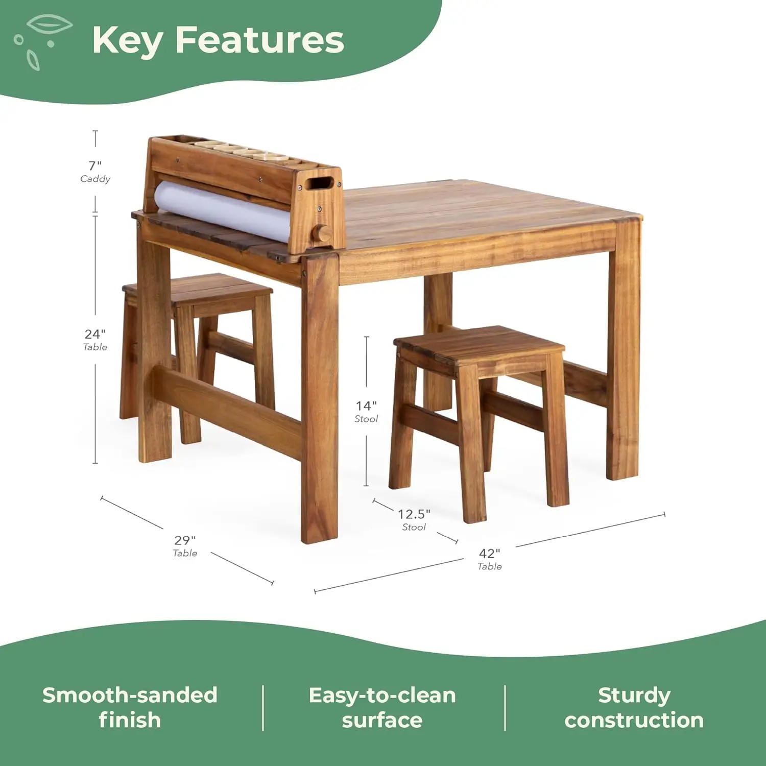 Acadia Outdoor Art Table and S - Kids Outdoor Wooden Table ulasan dan harga