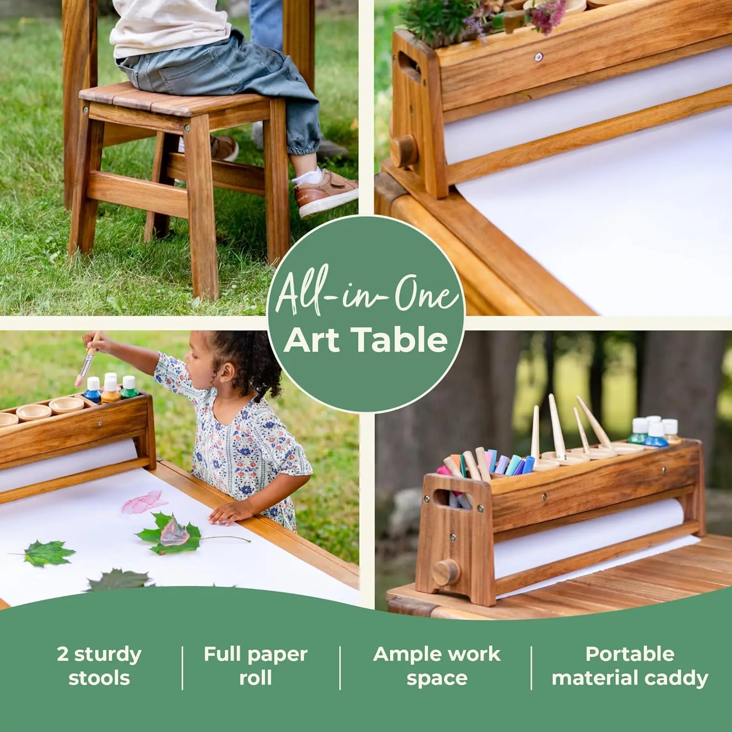 Acadia Outdoor Art Table and S - Kids Outdoor Wooden Table ulasan dan harga