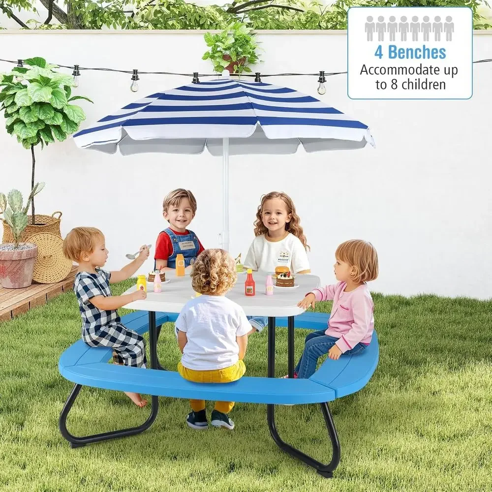 8-Person Kids Picnic Table wit - Kids Outdoor Bench ulasan dan harga