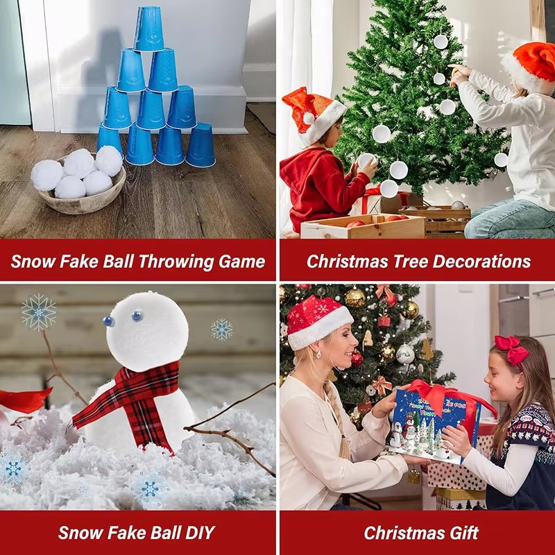 30/60pcs Soft Snow Fake Balls  - Kids Outdoor Xmas Gifts ulasan dan harga
