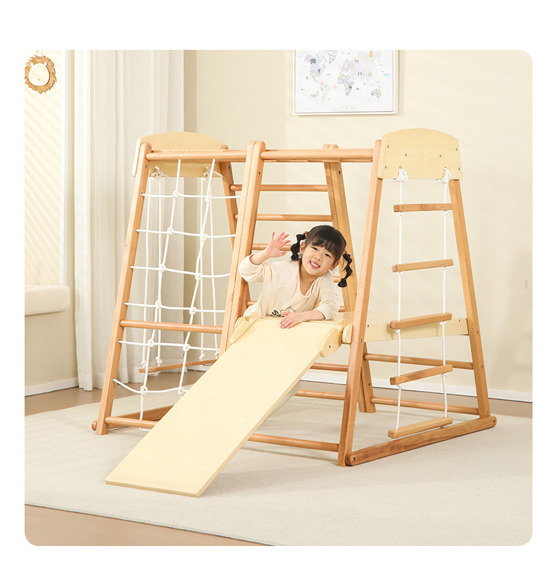 Kids Outdoor Indoor Montessori - Kids Outdoor Wooden Climbing Frame ulasan dan harga