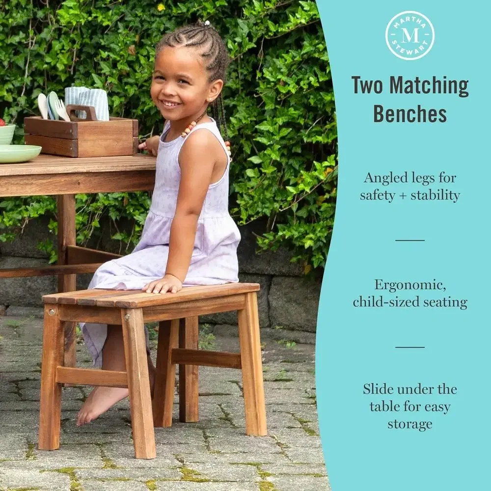 Kids Outdoor Crat Table and 2  - Kids Outdoor Bench ulasan dan harga