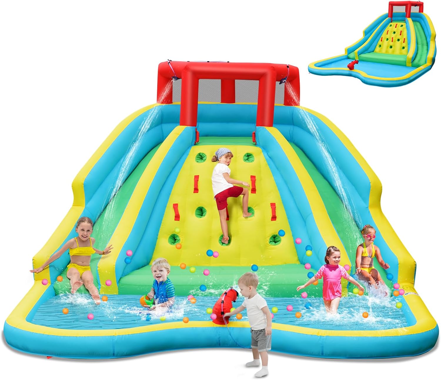 Giant Inflatable Water Slide f - Kids Outdoor Climbing Wall ulasan dan harga