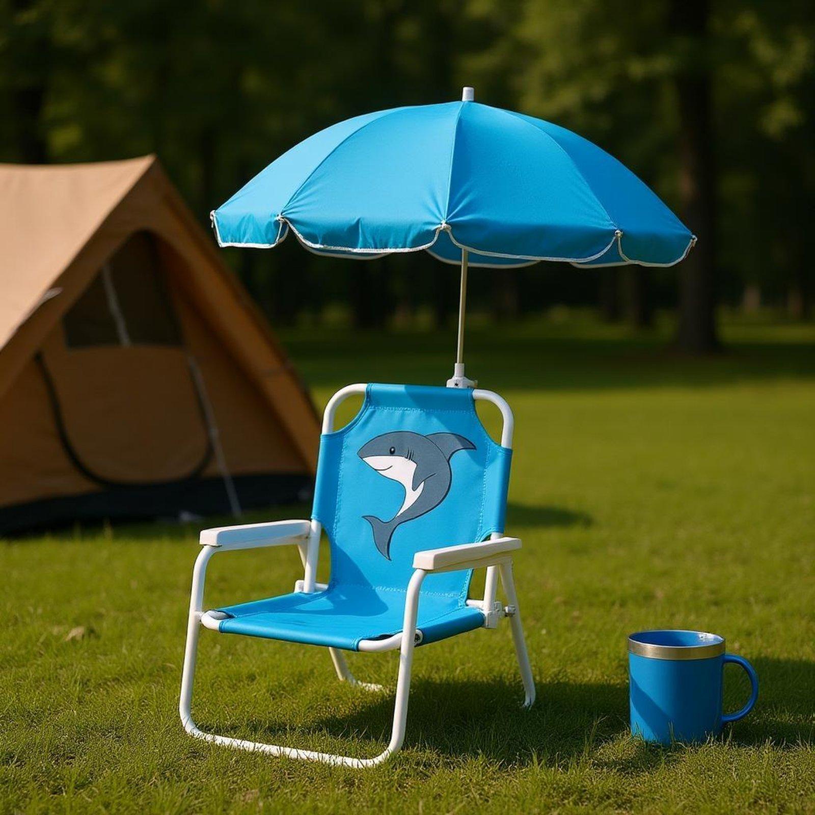 Kids Beach Chair with Umbrella - Kids Outdoor Foldable Chair ulasan dan harga