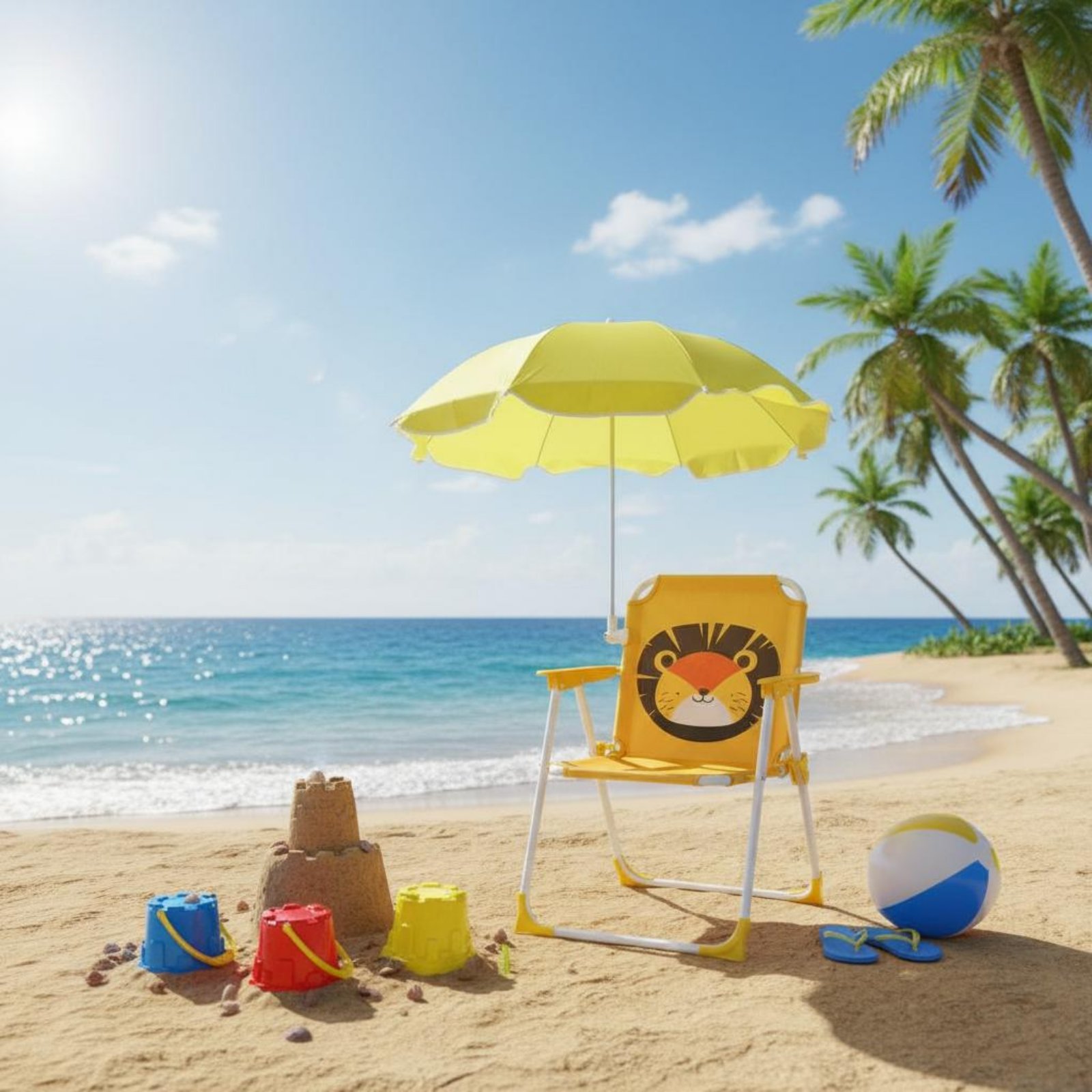 Kids Beach Chair with Umbrella - Kids Outdoor Foldable Chair ulasan dan harga
