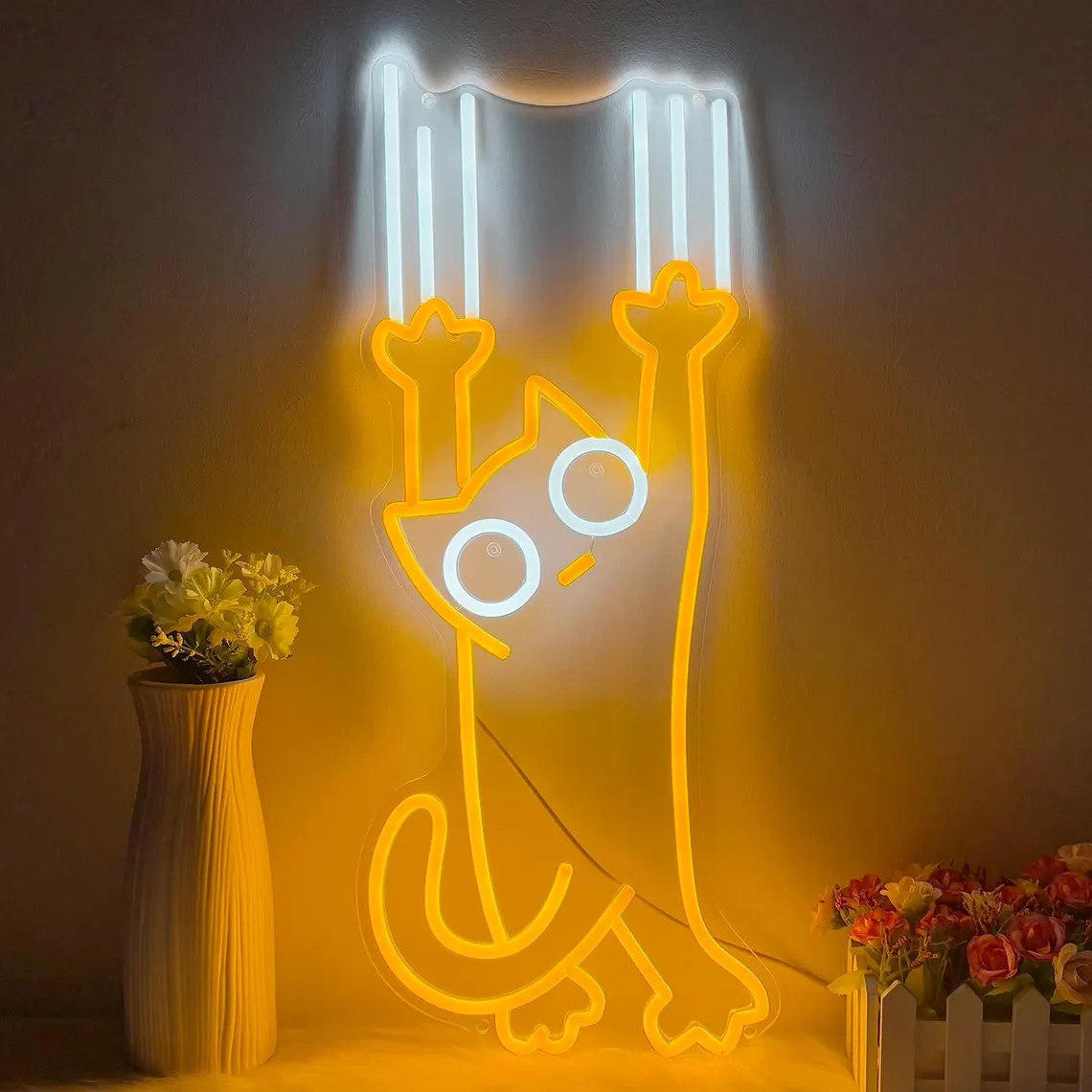 Climbing Cat Neon Sign, Custom - Kids Outdoor Climbing Wall ulasan dan harga