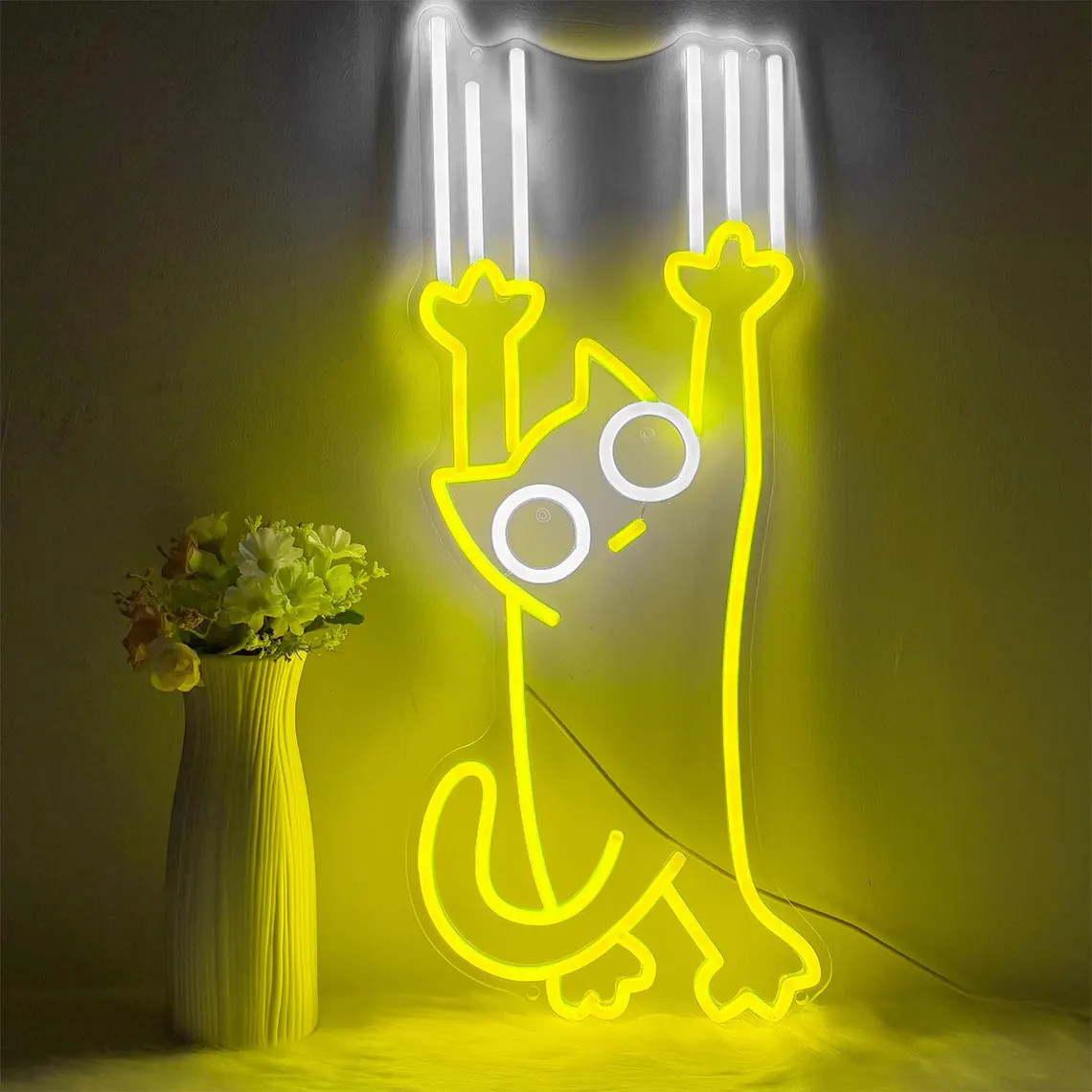 Climbing Cat Neon Sign, Custom - Kids Outdoor Climbing Wall ulasan dan harga