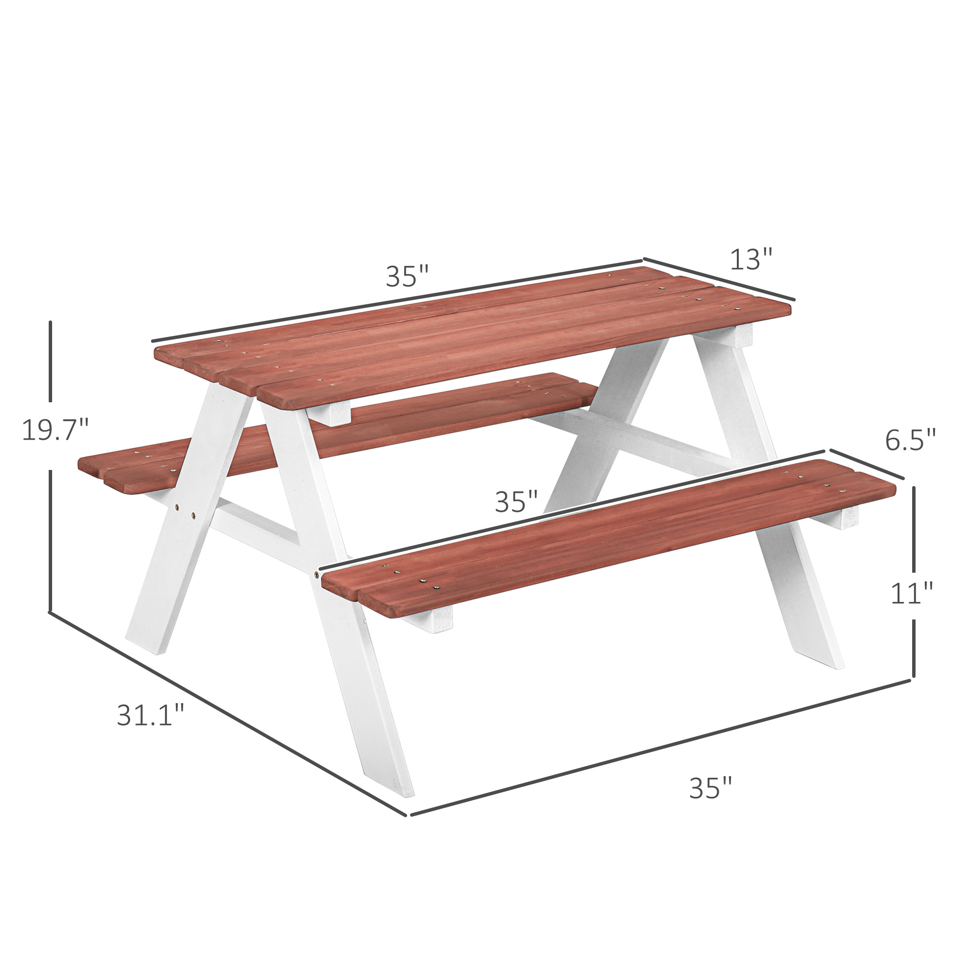 Kids Picnic Table Set, Wooden  - Kids Outdoor Wooden Table ulasan dan harga