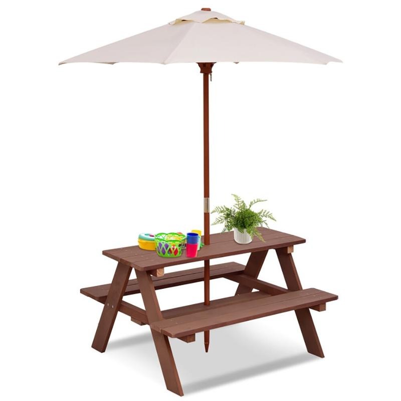 Outdoor 4-Seat Kids Picnic Tab - Kids Outdoor Bench ulasan dan harga