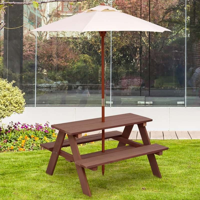 Outdoor 4-Seat Kids Picnic Tab - Kids Outdoor Bench ulasan dan harga