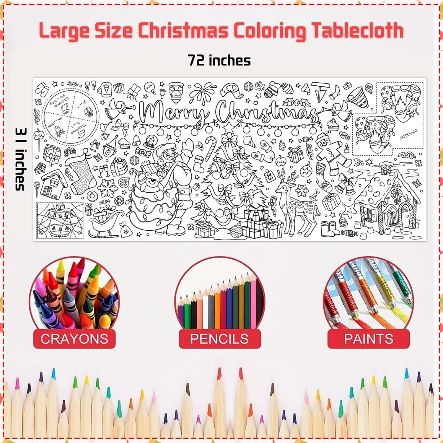 Christmas Giant Coloring Poste - Kids Outdoor Xmas Gifts ulasan dan harga