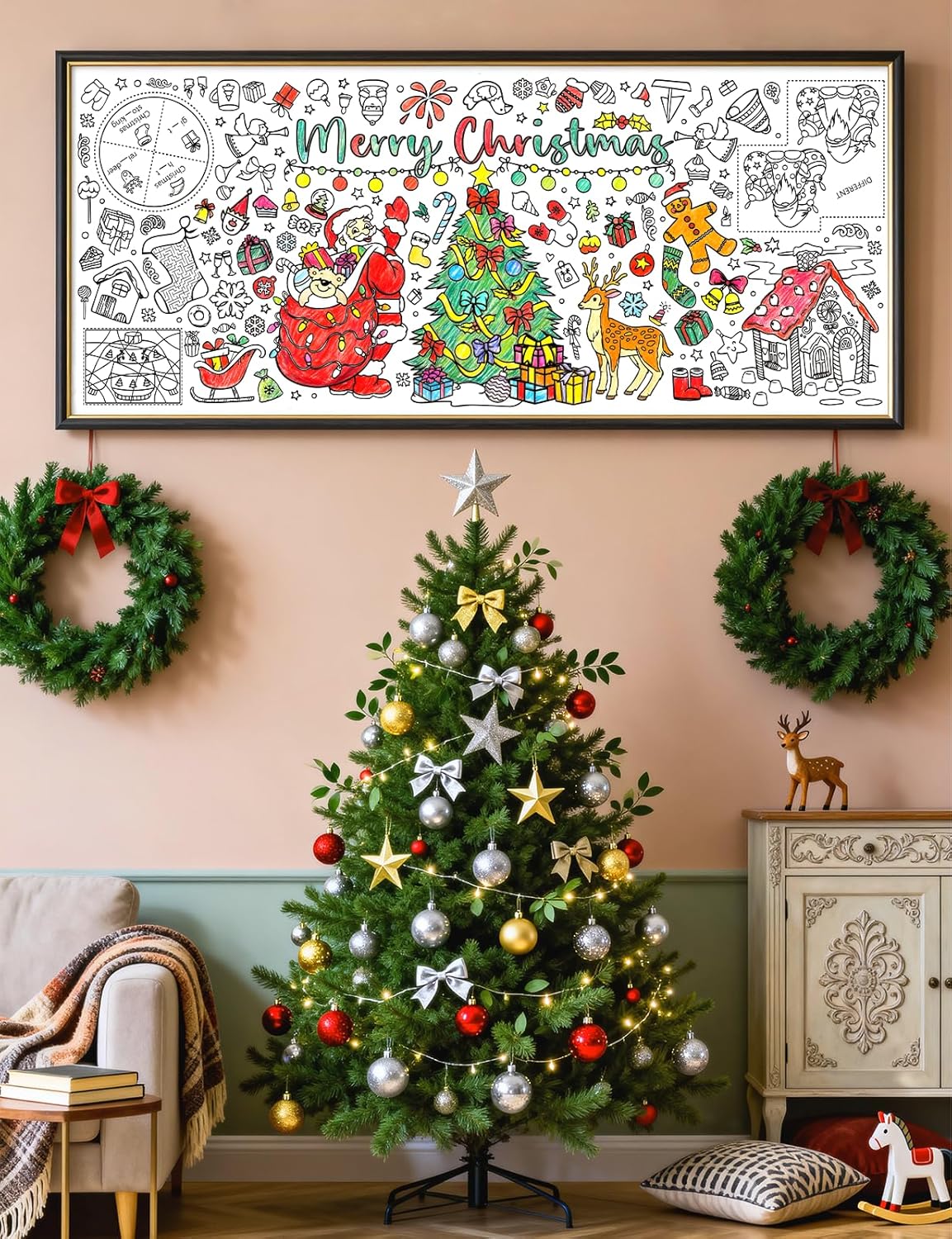 Christmas Giant Coloring Poste - Kids Outdoor Xmas Gifts ulasan dan harga