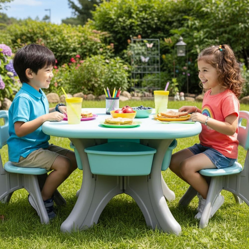 Kids Table and Chairs, 3 PCS A - Kids Outdoor Chair And Table ulasan dan harga