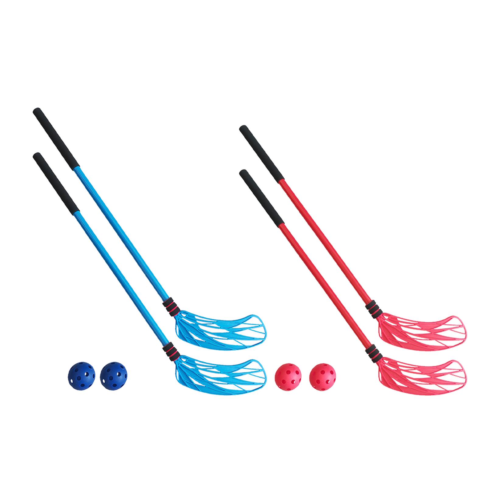 2x Floor Hockey Stick Set Pres - Kids Outdoor Hockey Sticks ulasan dan harga