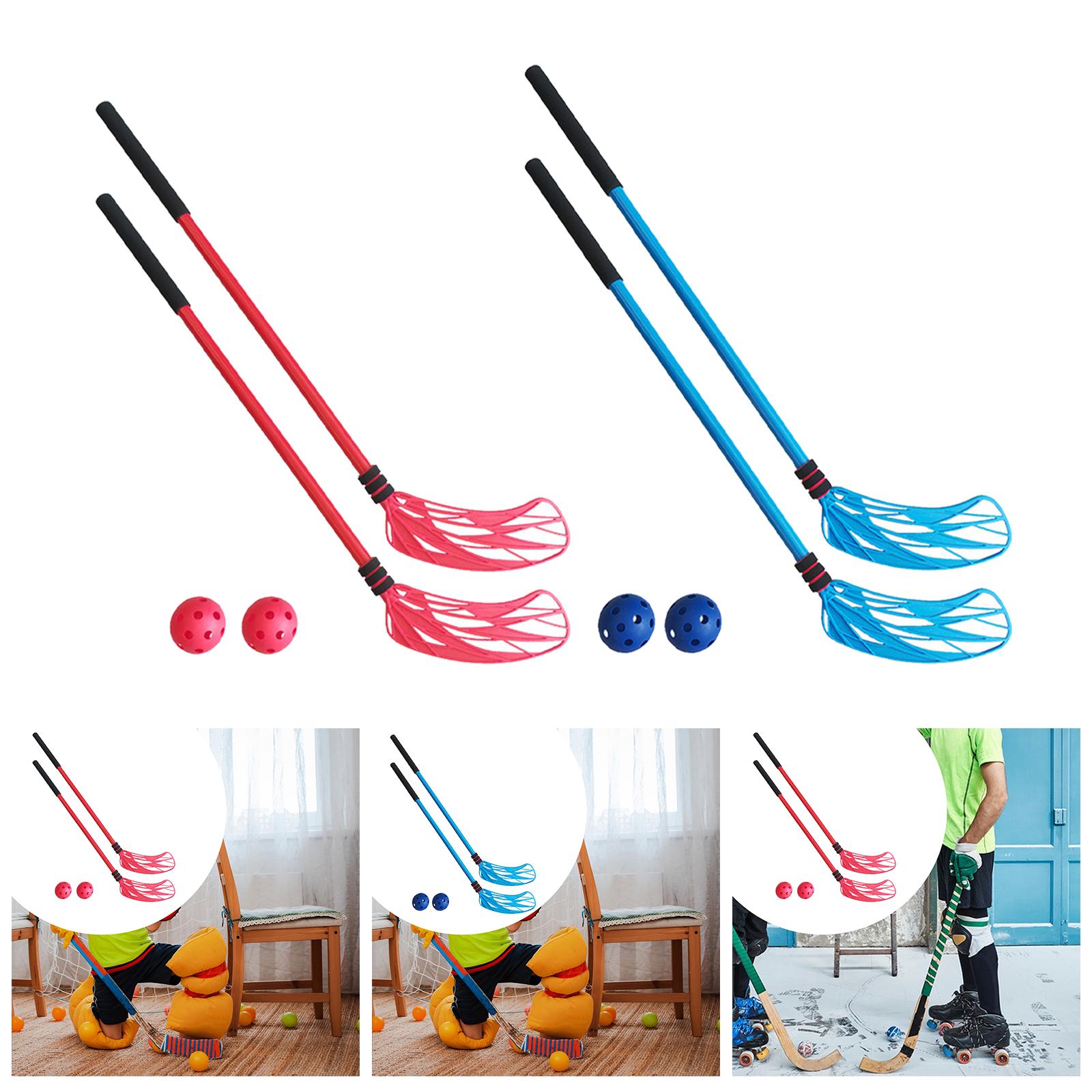 2x Floor Hockey Stick Set Pres - Kids Outdoor Hockey Sticks ulasan dan harga