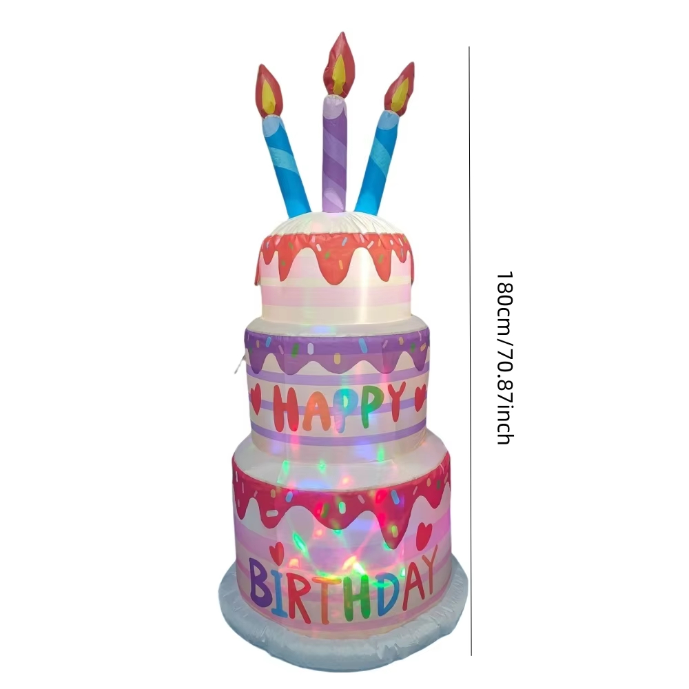 1.8M Inflatable Birthday Cake  - Kids Outdoor Decor ulasan dan harga