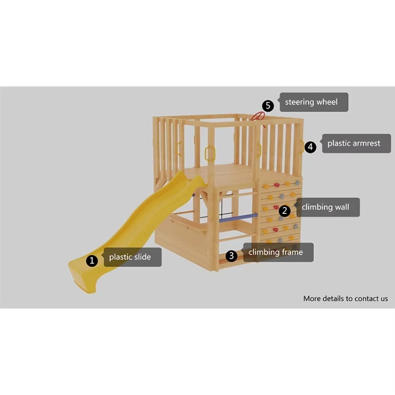 Kids Wooden Outdoor Cubby Hous - Kids Outdoor Climbing Wall ulasan dan harga
